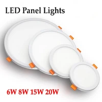 led panel lights ultrathin surface downlight 6w 8w 15w 20w 220v square round panel light whitewarm indoor bedroom led light