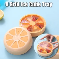 new fashion 8 grids ice cube tray with lid home bar party creative ice cube maker molds with cover food grade silicone ice molds