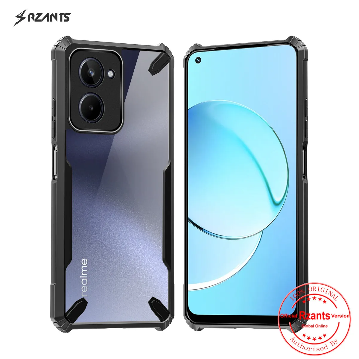

Rzants For OPPO Realme 10 4G 10 Pro 5G Clear Back Case [Bull] Conor Design Slim Cover Crystal Casing Camera Thin Shell