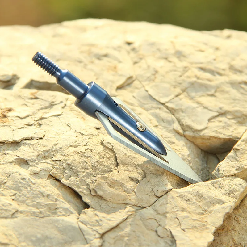 2pcs/3pcs Stainless Steel Arrow Head 2 blades Broadheads 100 grain Hunting Arrowhead Tips for Compound bow Archery - купить по