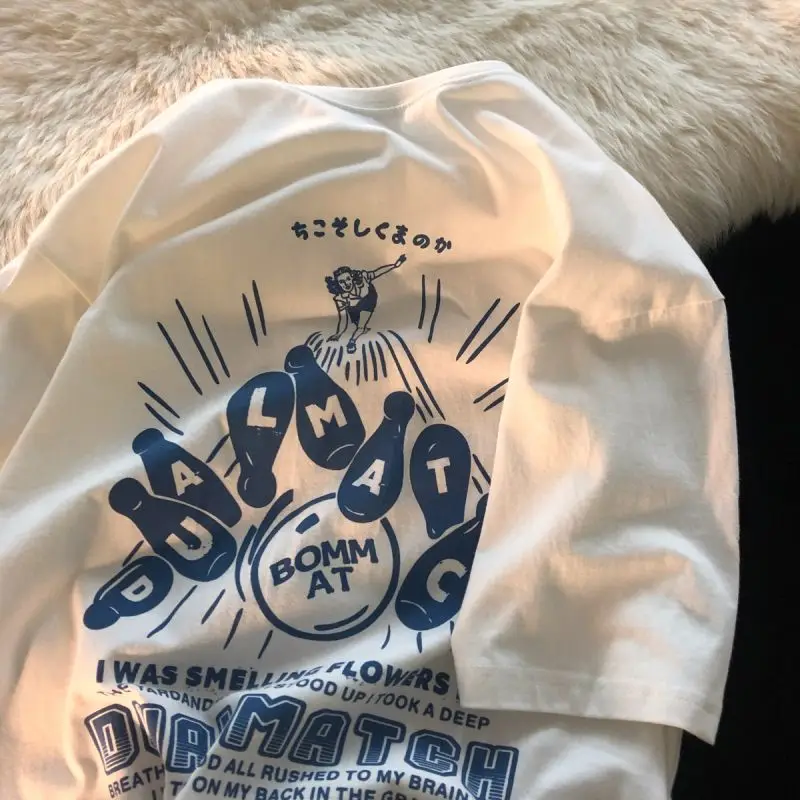 

Футболка Мужская/женская с принтом букв и коротким рукавом