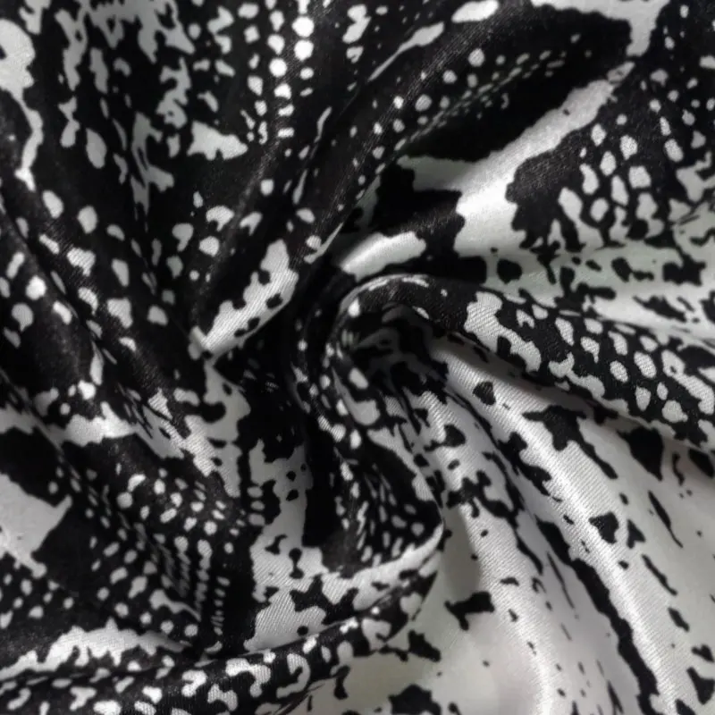 Men's Satin Pajamas Set Short Sleeve Snakeskin Print Satin Shirt and Long Pants Pajama Set Satin Pyjamas Men's Sleepwear