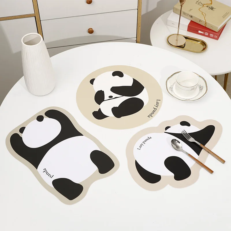 

Tableware Pad Placemat Table Mat PU Leather Heat Insulation Non-Slip Simple Placemats Disc Coaster Placemat for Dining Table