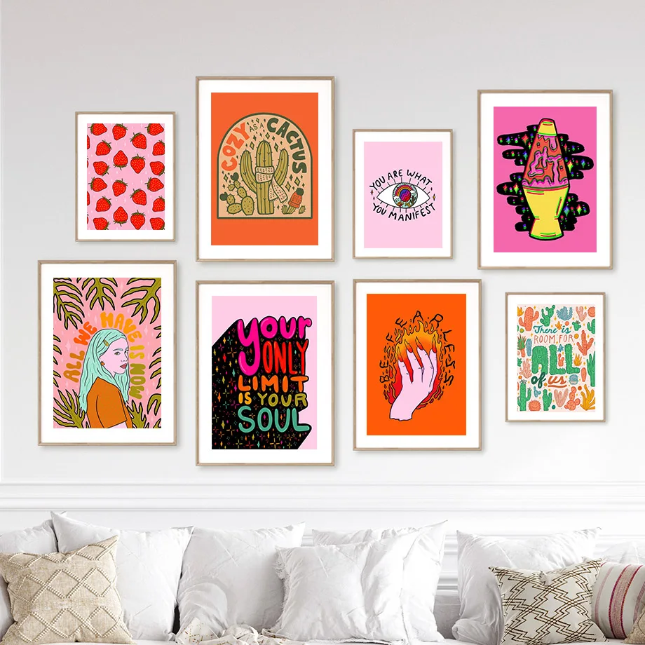 Настенная картина с изображением кактуса гриба глаз | Живопись и каллиграфия