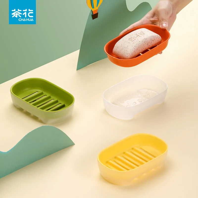 

CHAHUA Maile Soap Box Household uncovered Bathroom Student Dormitory Drain Soap Box Creative High Beauty Dopamine