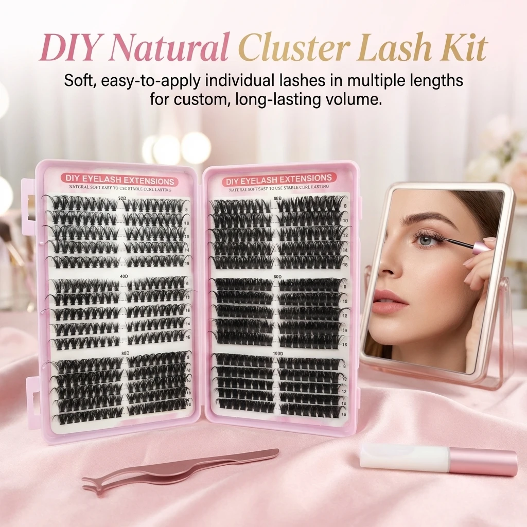 Фото Накладные ресницы Natural Look, профессиональные, мягкие, легкие, разной длины, с C-изгибом, для ежедневного и праздничного макияжа для женщин №1