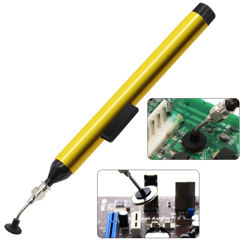 

Lightweight Vacuum Pen Sucking Pickup Tool w/ 3 Suction Tips Vacuum Suction Pen for IC SMD Precision Component Placement R9UF