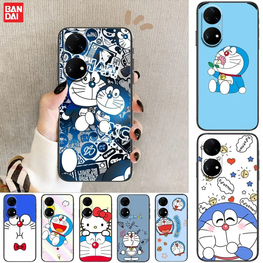 

cute jingle cat doraemon Phone Case For Huawei p50 P40 p30 P20 10 9 8 Lite E Pro Plus Black Etui Coque Painting Hoesjes comic fa