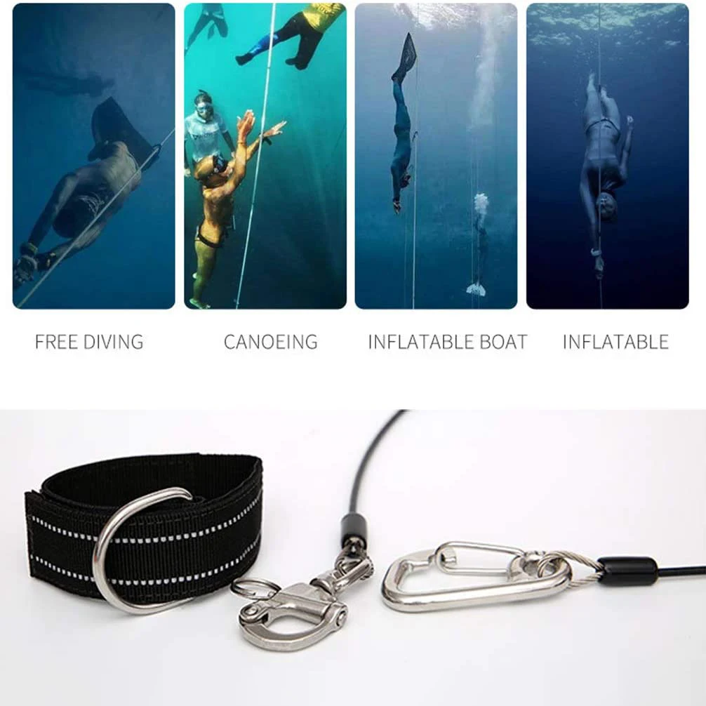 

Freediving Lanyard Leash with Scuba Diver Wristband Strap Freediving Safety Rope for Freediving Scuba Dive A