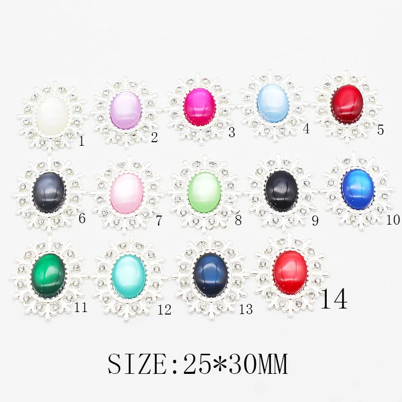 

10PCS30 * 25MM Alloy Diamond Flower Shaped Clothing Headwear Accessories