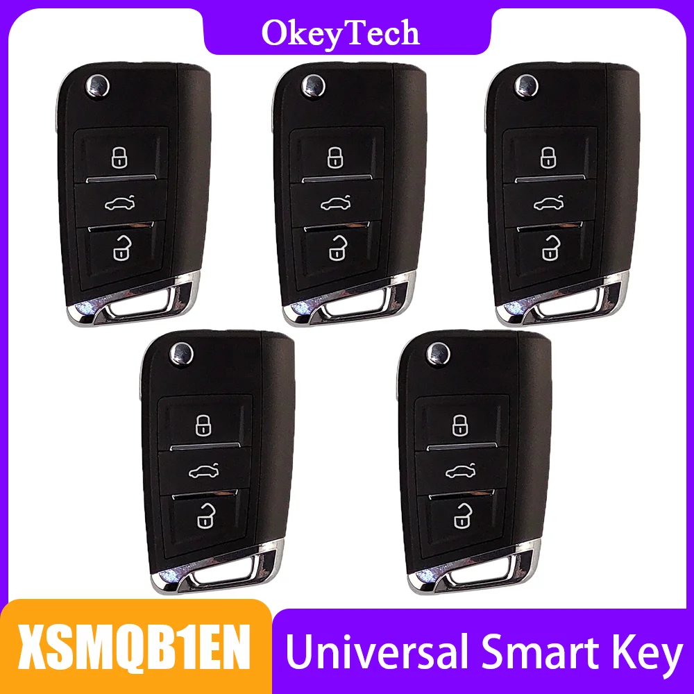 

OkeyTech 5PCS/Lot Xhorse XSMQB1EN Universal Smart Proximity 3 Buttons Smart MQB Type Key for VVDI/VVDI2 Key Tool for V-W MQB