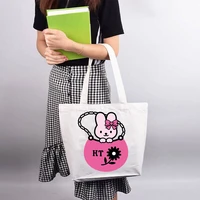 sanrio hellon kitty womens fashion bags 2022 girl fashionable simple soft top handle bags lovely leisure satchel shoulder bag