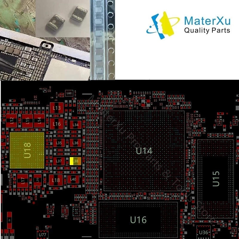 MasterXu Pro Parts Boost Coil Booster Inductor L38 L40 L37 L36 L35 L34 для iPad 9.7 10.5 12.9 вокруг процессора A1709 A1701 Ремонт.
