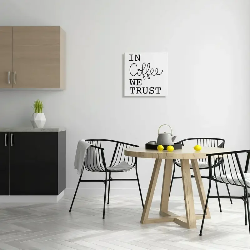 

"Yvonne Burney's Trustworthy, Stylish Typography Coffee-Inspired Industrial Kitchen Graphic Wall Art, Gallery Wrapped Canvas."