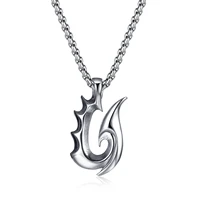 retro hip hop stainless steel necklace flame cloud punk pendant clavicle chain mens boy jewelry gift