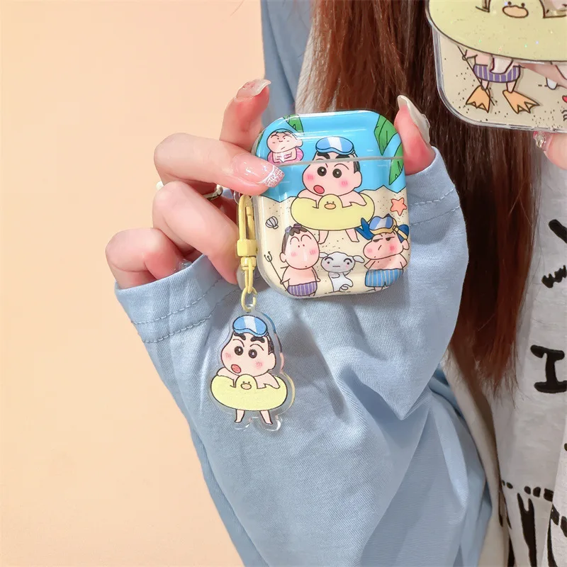 

Kawaii Crayon Shin-Chan Anime Earphone Case DIY Shin-Chan Cute Earphone Case with Pendant Decoration Originality Girl Gifts