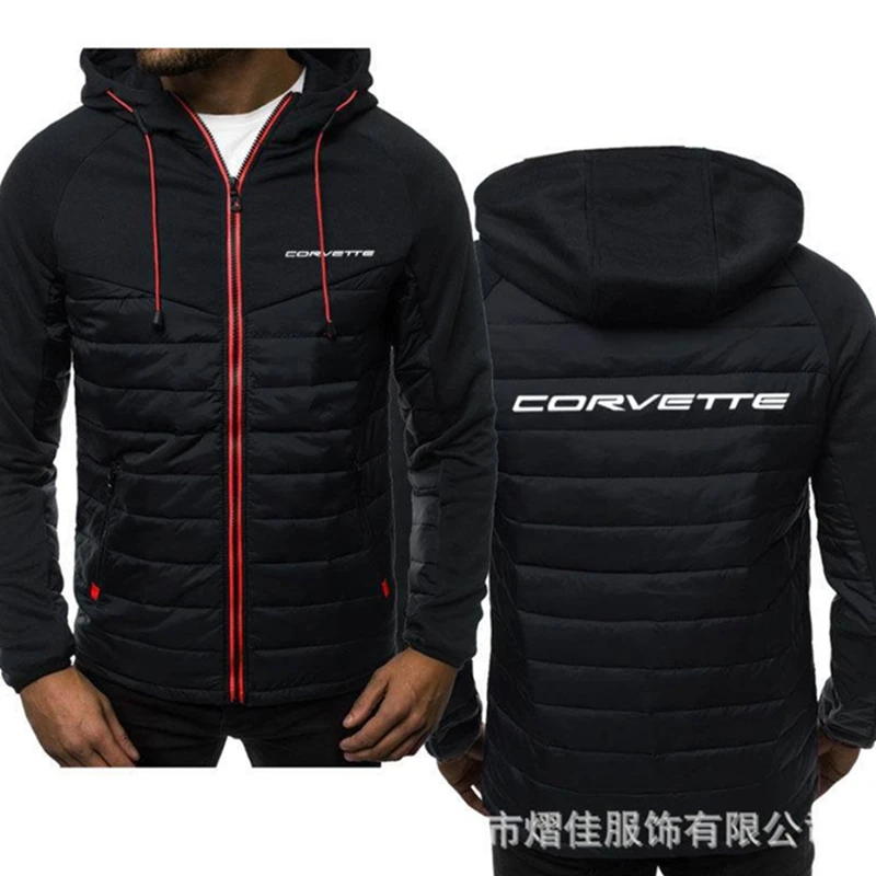

Spring and autumn Hoodie men's CORVETTE logo car animation fun printing high quality cotton men's Jacket Hoodie hip hop casual