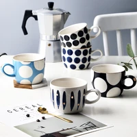 hand painted ceramic mug nordic style breakfast coffee milk restaurant cup tea cup handgrip anti scald high quality wholesale