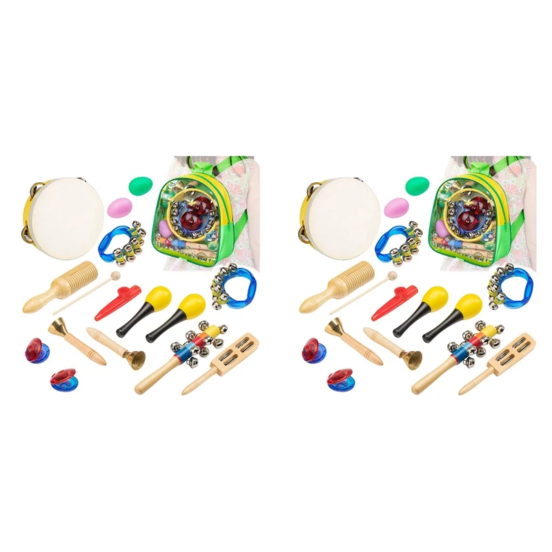 

Набор музыкальных инструментов детский, ударный набор для дошкольного обучения, 2 шт., 15 шт.