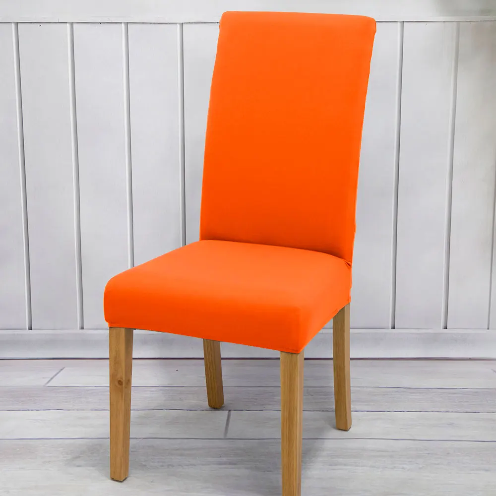 

Сплошной цветной чехол на стул, регулируемый чехол для столовой, чехол на стул, кухонное сиденье, банкетный эластичный гибкий чехол на стулья из спандекса