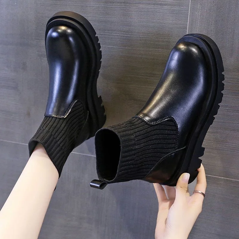 

Women's Boots British Style 2022 New Short Boots Women's Autumn And Winter Plush Korean Version Versatile Thick