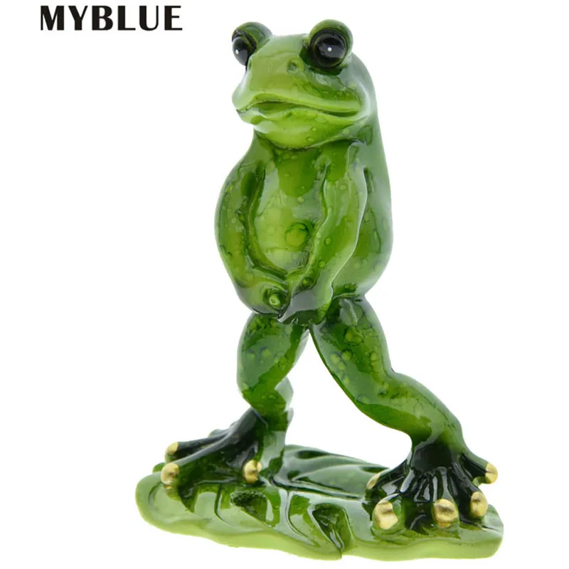 

Funny Animal Pee Resin Frog Figurines MYBLUE Kawaii Nordic Crafts Decorations Home Room Decor Ornament Modern