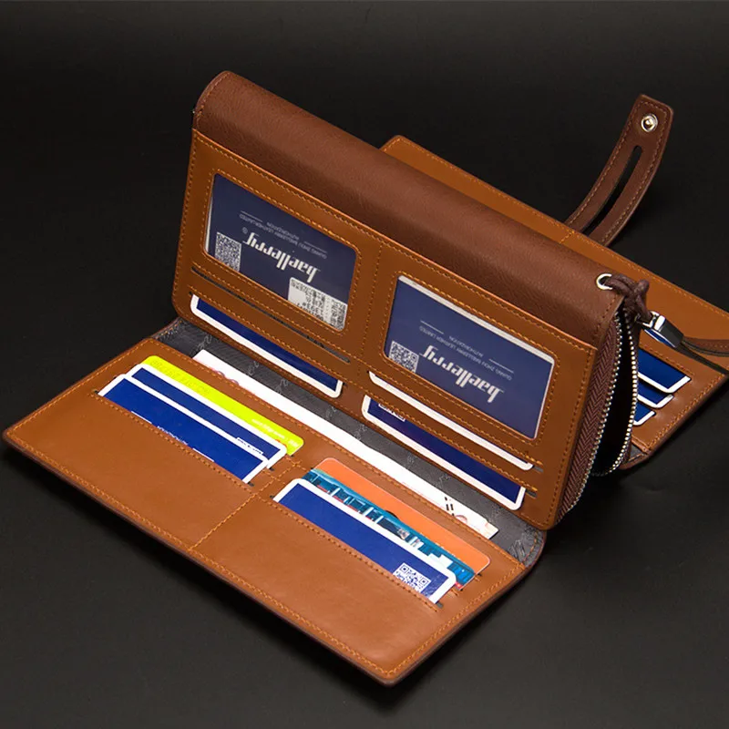 Men's New Business Long Luxury Brand Clutch Men Wallet Fashion Male Zipper Vintage Purses Leather | Wallets