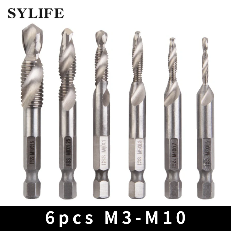 

Набор сверл для метчиков M3, M4, M5, M6, M8, M10, 6 шт.