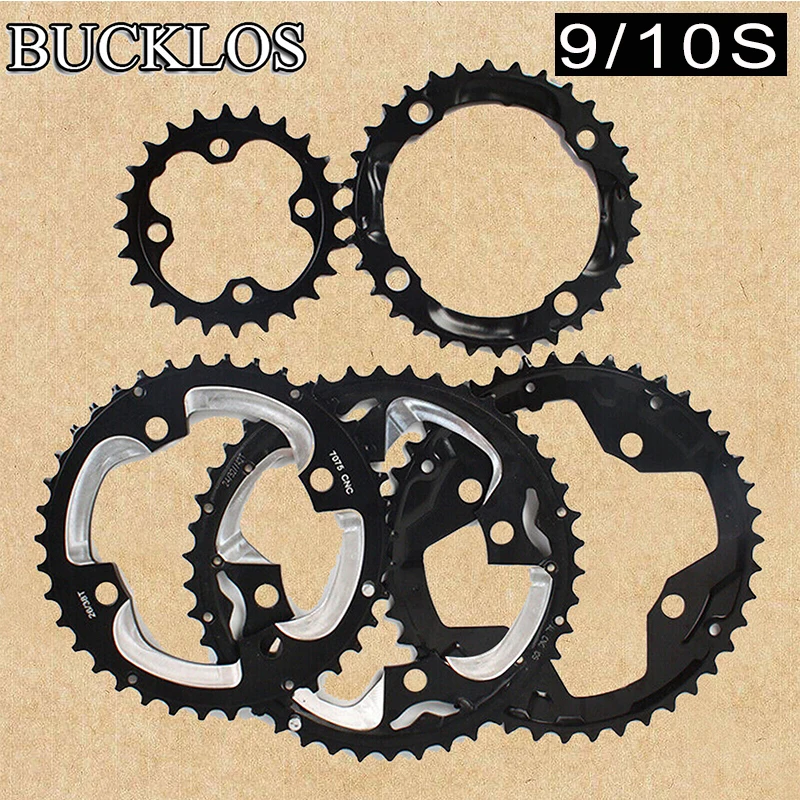 

BUCKLOS MTB Chainring 104BCD 64BCD Bicycle Chain ring 22/24/26/32/38/42/44T Double/Triple Speed Mountain Bike Chainwheel