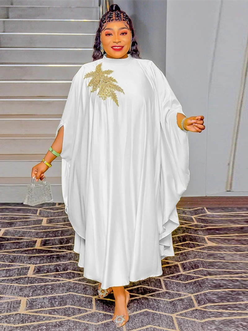 

Женское асимметричное длинное платье с рукавом «летучая мышь»