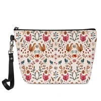 chicken and flower print fashion makeup bag party travel lightweight toiletries organizer multifunctional female cosmetic bag