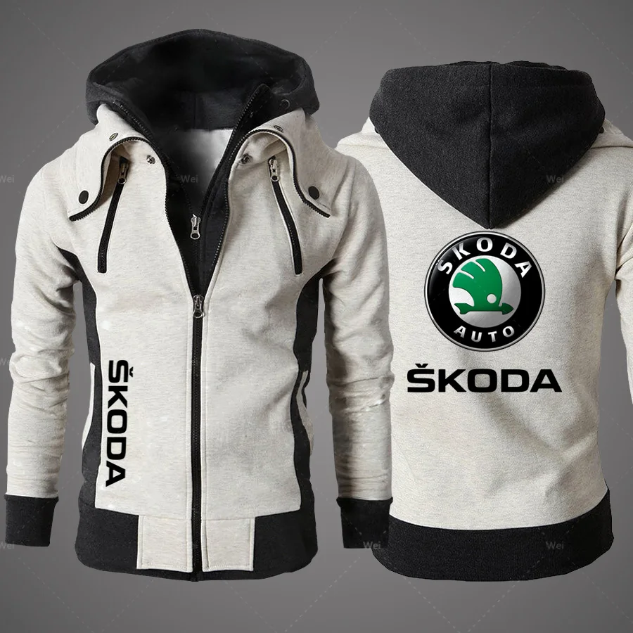Новинка мужская одежда Skoda повседневные мужские куртки флисовые теплые