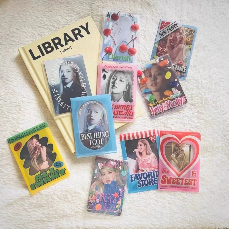 7Pcs/set INS American Style Kpop Photo Card Holder Decorative Idol Photo Sleeves Protective Case Kawaii Korean Stationery