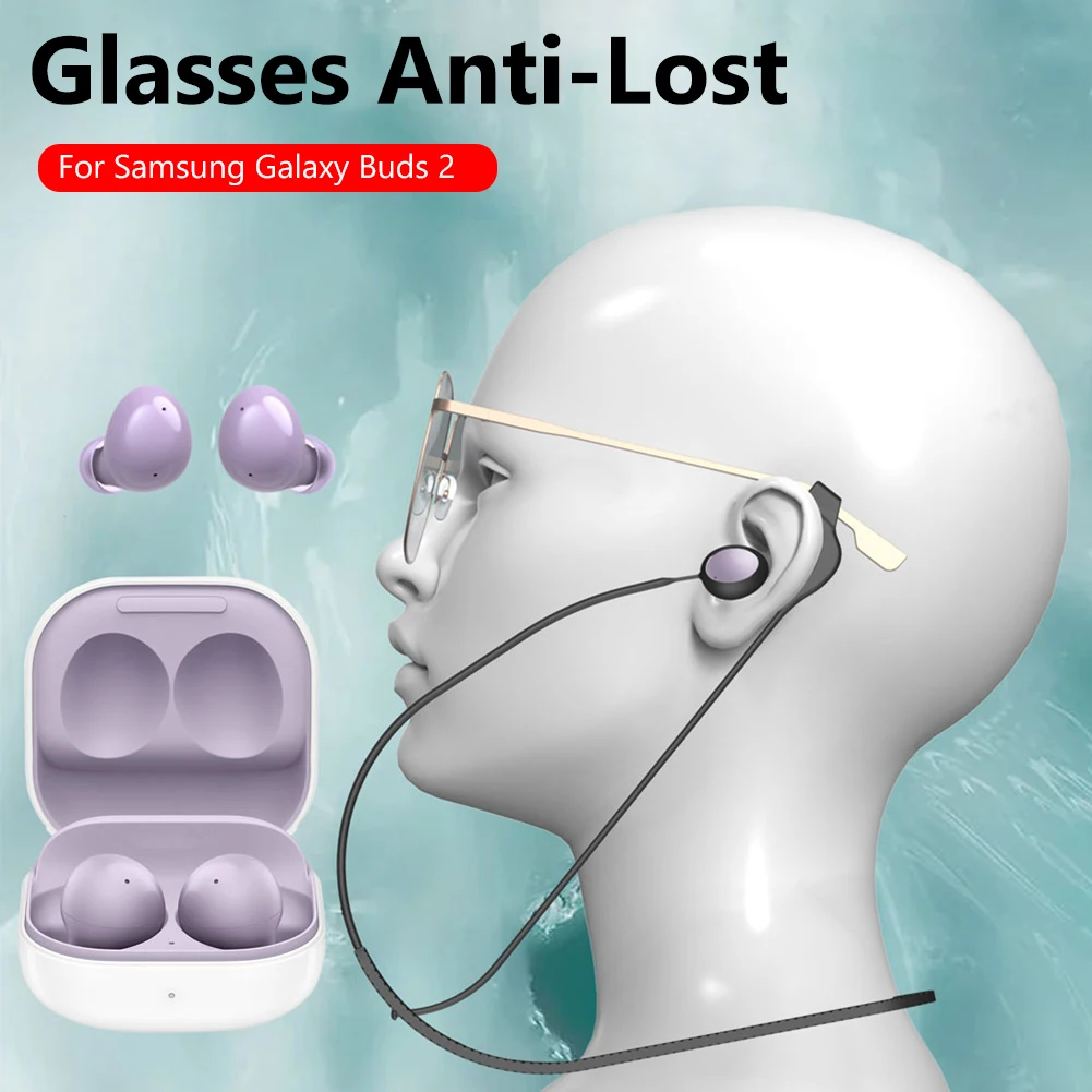 

Soft Sweatproof Anti-Lost Strap for Earbuds Sunglasses Earphone Silicone Hanging Neck Rope Lanyard for Samsung Galaxy Buds 2