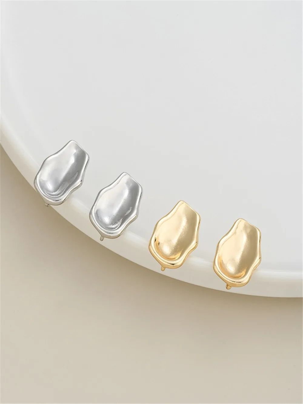 Золотые серьги-гвоздики в виде мешка 14 к серебро 925 пробы игла сделай сам материал