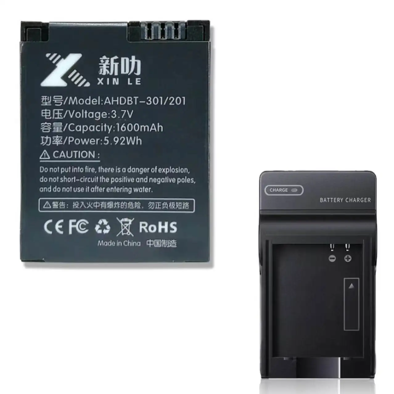 Фото AHDBT-301 201 Зарядное устройство для камеры GoPro Hero3 Аккумулятор для экшн-камеры 3,7 В 1600 мАч №4