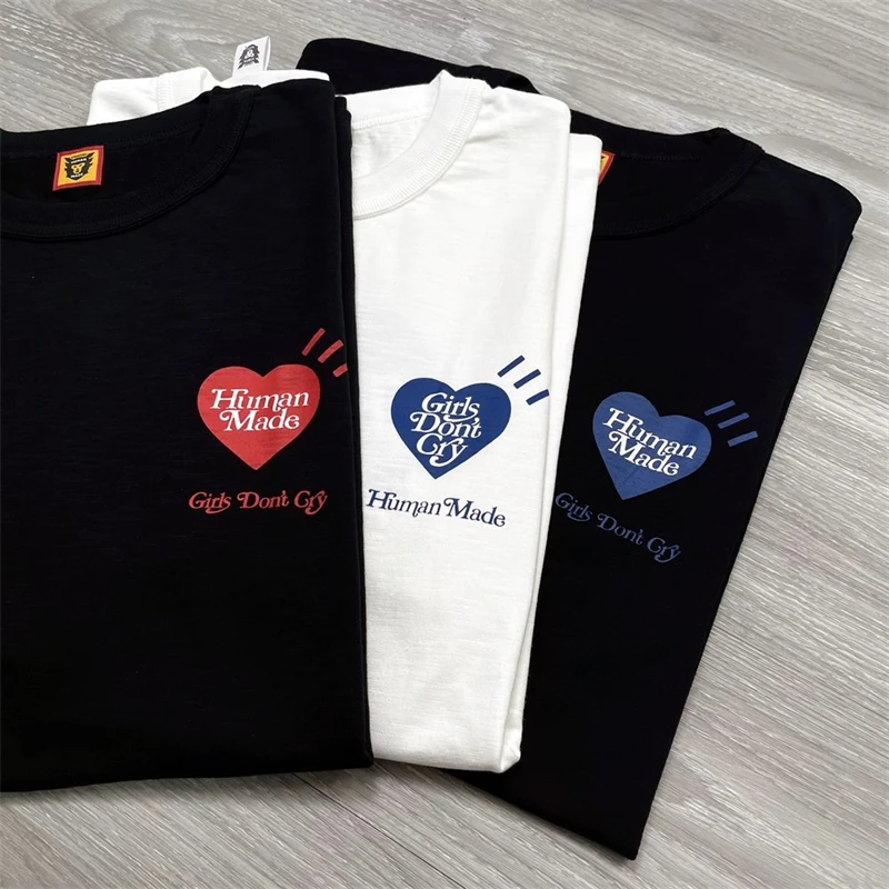 

New Girls Don’t Cry Human Made T Shirt Men Women Best Quality Slub Cotton T-shirts Casual Tops Tee gym