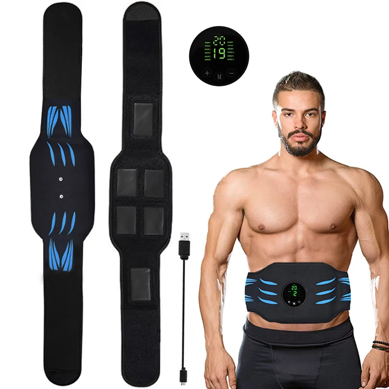 

EMS Abdominal Toning Belt Muscle Stimulator Abdomen Vibration Body Slimming Belt Ab Machine Trainer Weight Lose Fitness Equipme