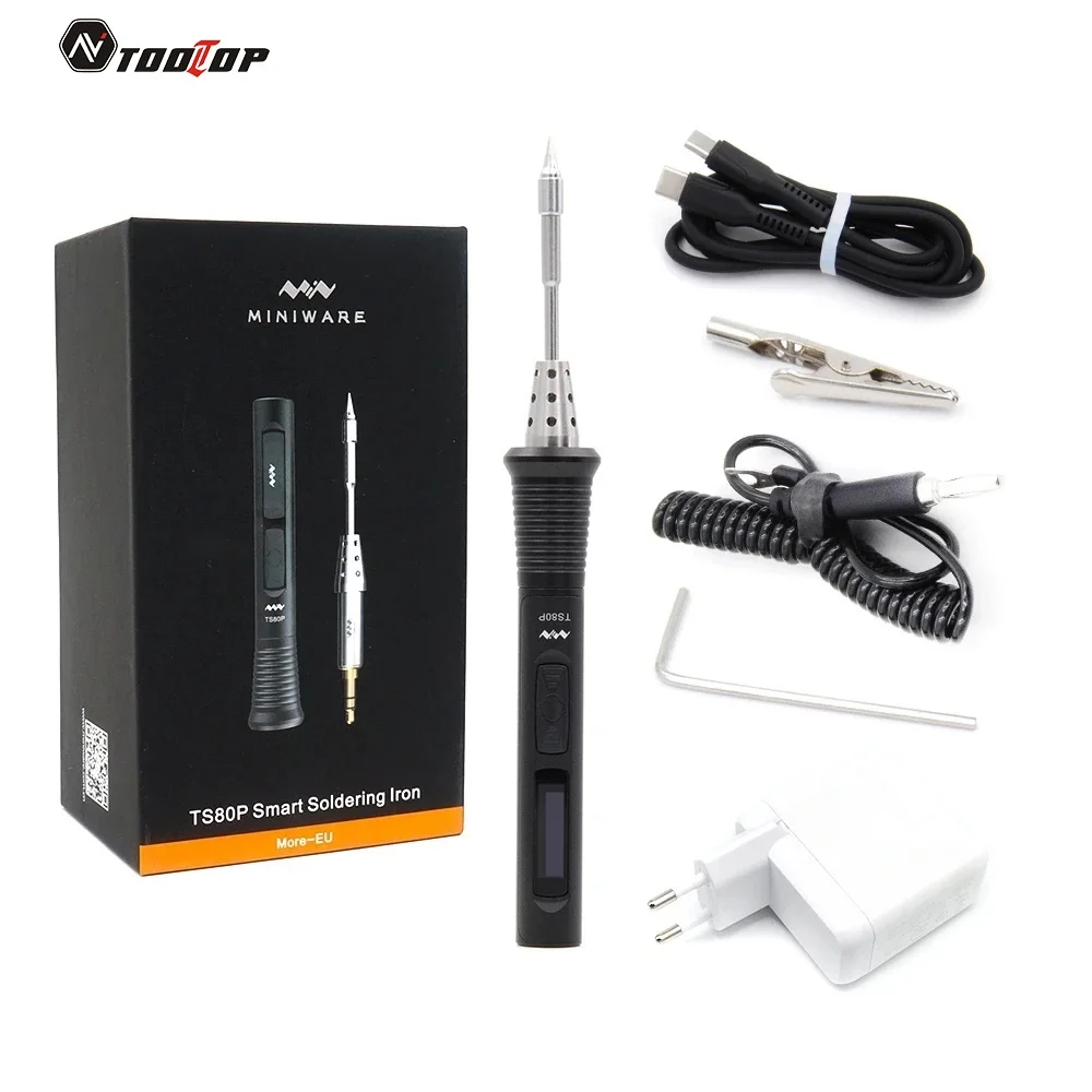 

Портативный Цифровой паяльник TS80P, мощный Электрический паяльник с регулируемой температурой и мощностью PD, 30 Вт, PD2.0, QC3.0