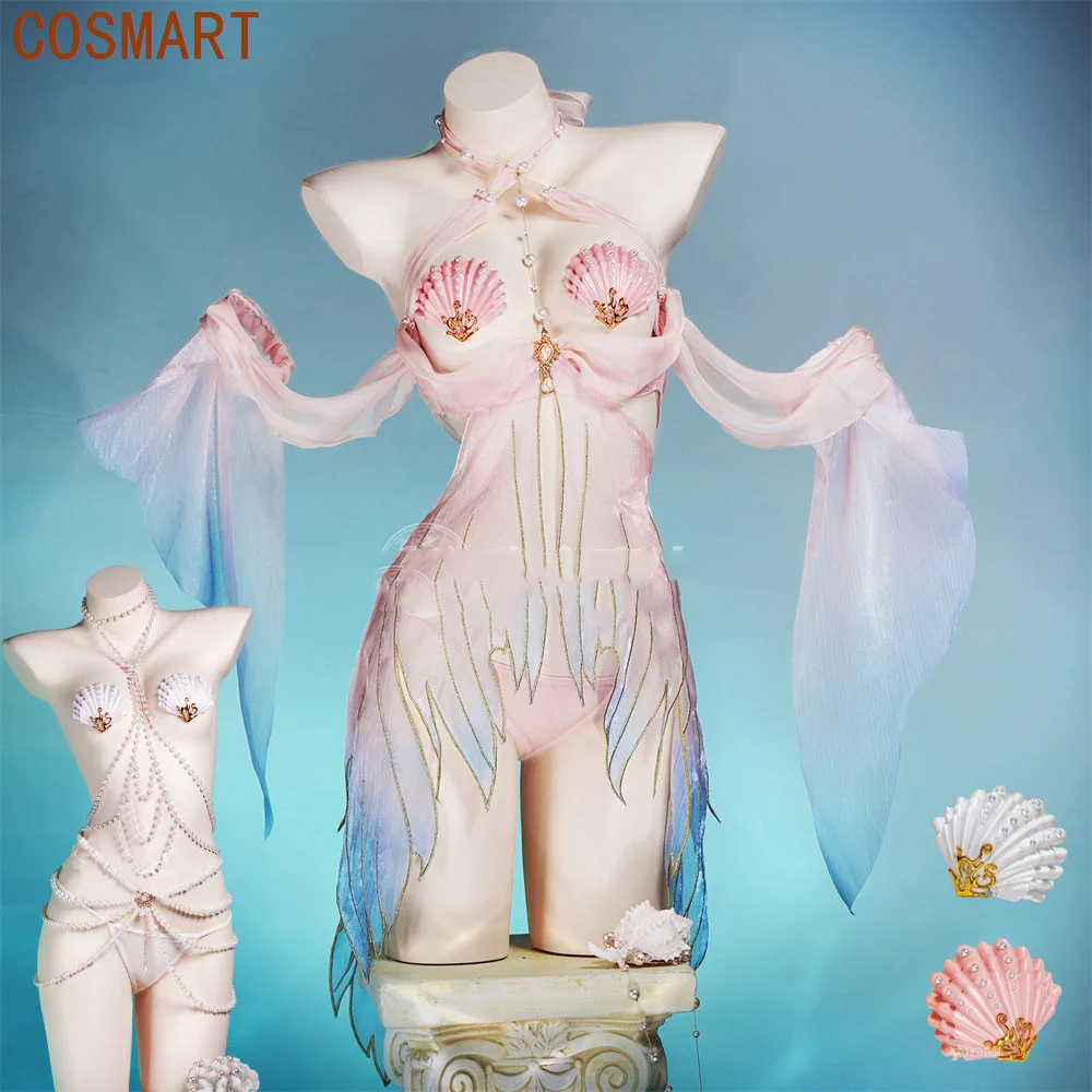 

Оригинальный дизайн COSMART, романтичное платье, цветные жемчужные ракушки, милые наклейки с бюстом, сексуальные косплейные платья