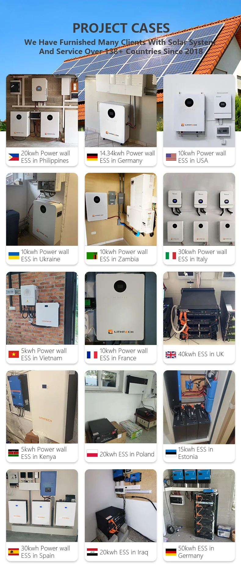 5 кВтч 10 15 солнечная система хранения 51 2 В домашний инвертор литий-ионные