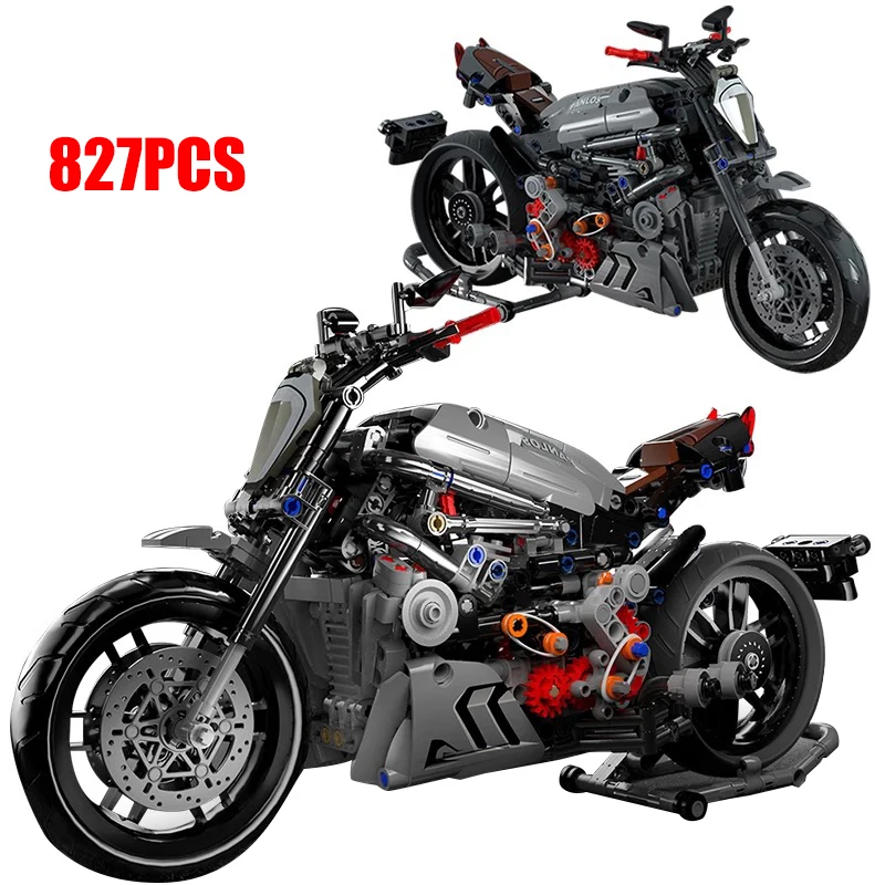 

827PCS City technical locomotive Vehicle Building Blocks MOC Famous Motorcycle Model Super Racing Car Bricks Toys for childen