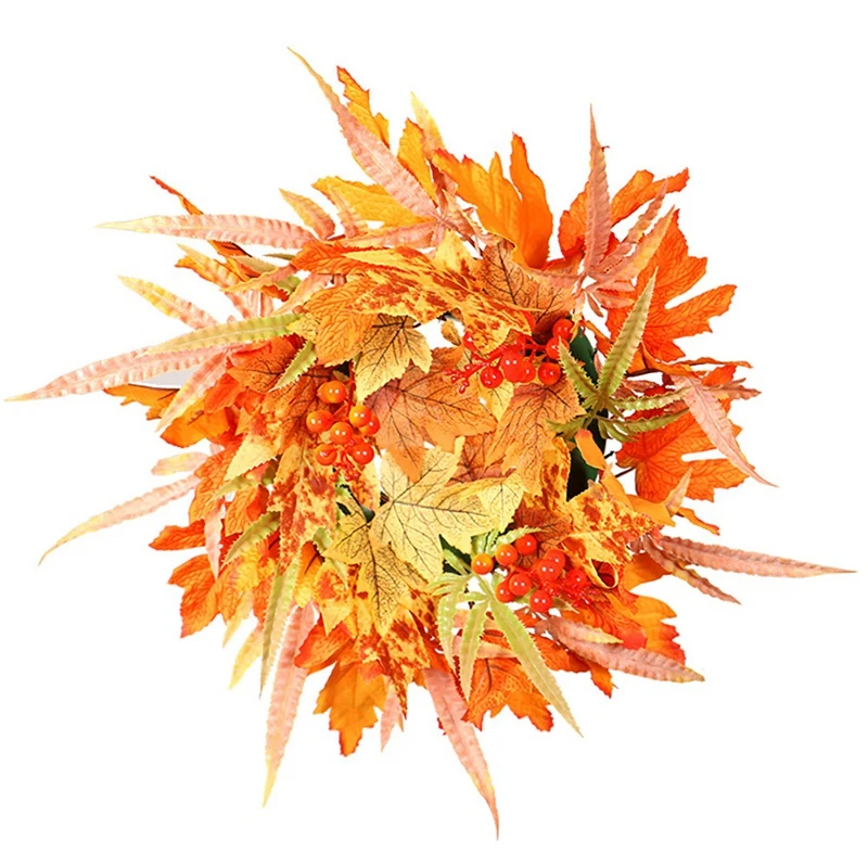 

Fall Wreath For Front Door Maples Leaf Berry Autumns Wreath Thanksgivings Christmas Decoration For Home Indoor Outdoor