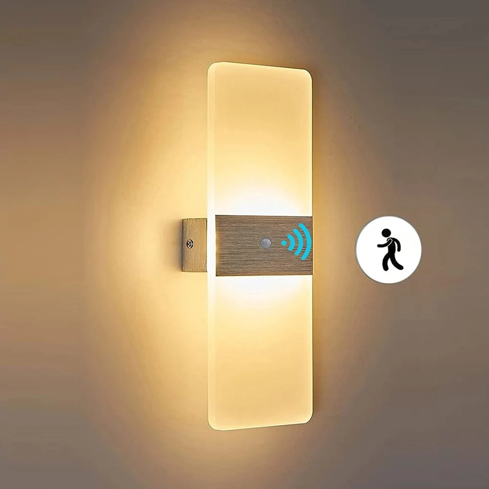 

PIR Motion Sensor LED Wall Light Aluminum Acrylic 96-256V Smart Sensing Lights for Hallway Stairway Bedroom Corridor
