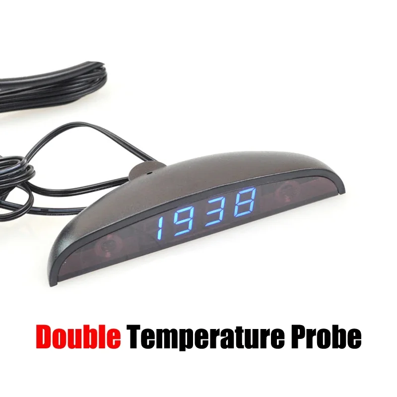 

Белый, красный, синий, зеленый, 12-24 В, лунный тип, термометр, вольтметр, часы, светодиодный дисплей, часы на приборной панели автомобиля, двойной датчик температуры