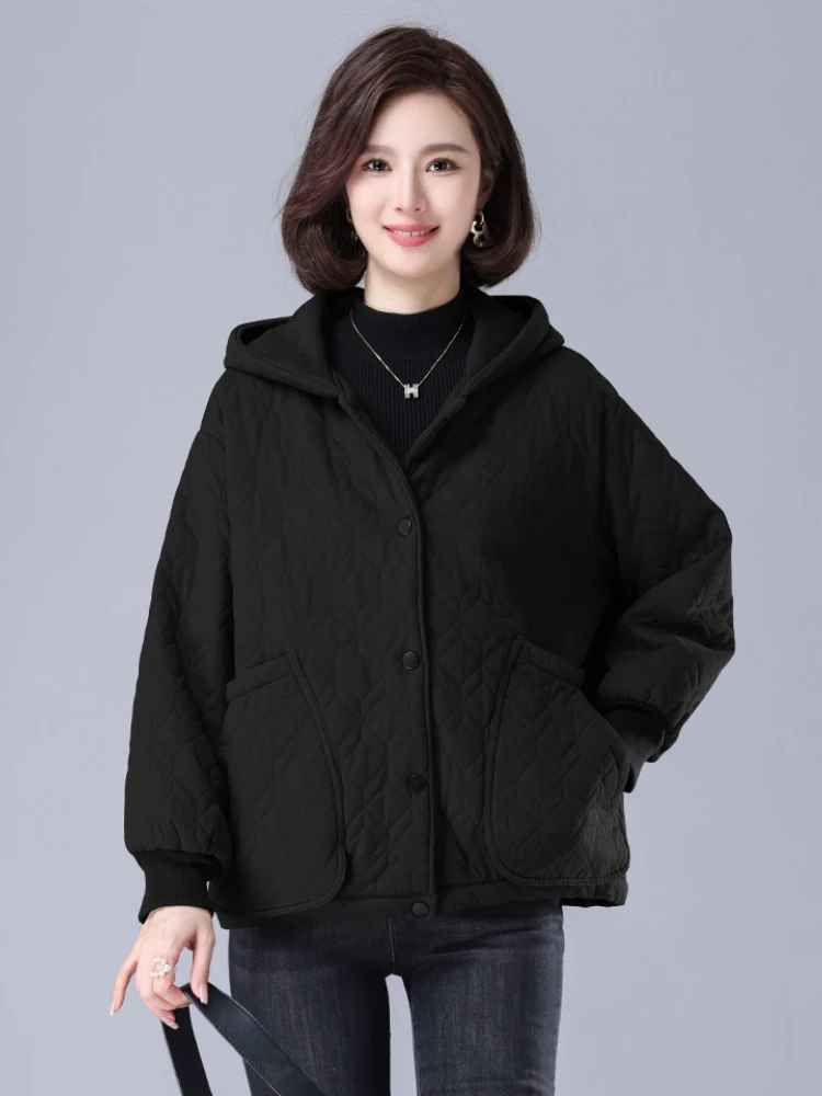 Jacket Women Winter Coat Warm Parkas Womens Winter Clothing 2022 New In Button Up Coats Hooded Loose Cotton Jackets Womens Tops