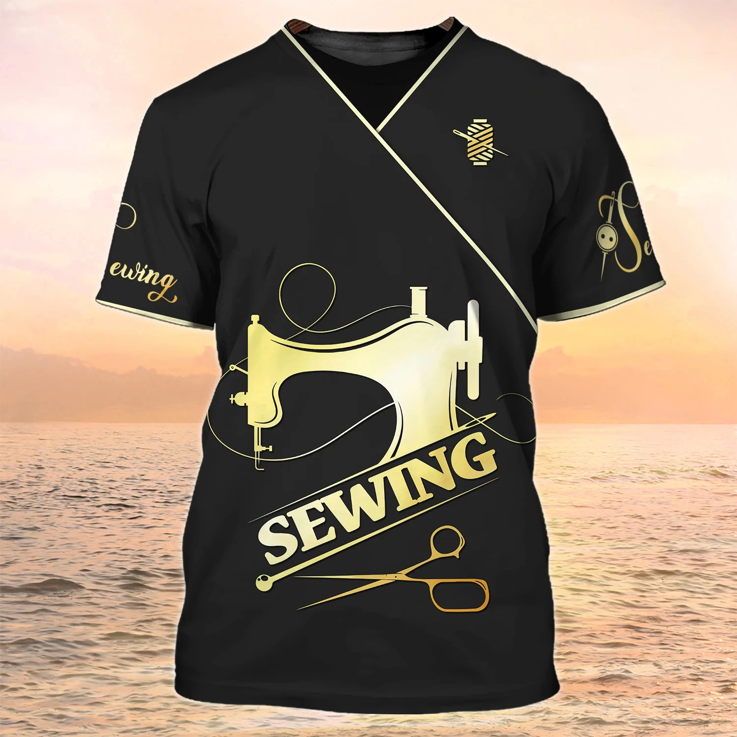 

Sewing Shirt Men's T-shirt Unisex Summer Short Sleeve Uniform 2023 New 3D Print Workwear Oversized Sweatshirt Harajuku Clothes