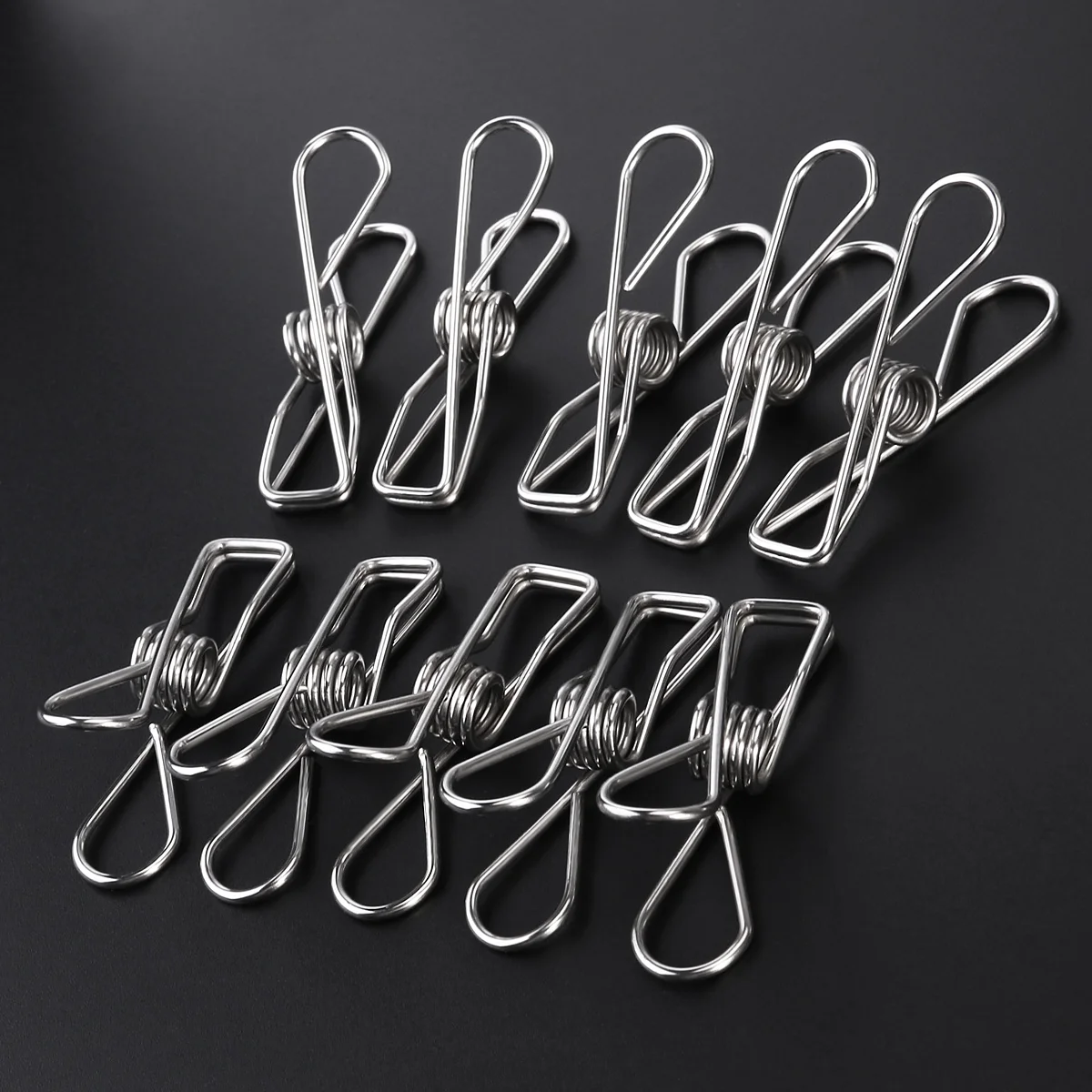 

ROSENICE 20pcs Multipurpose Stainless Steel Clips Clothes Pegs Holders (Silver)