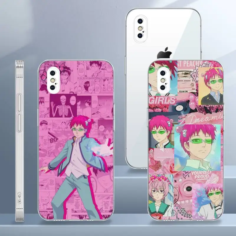 

Saiki K Saiki Kusuo Phone Case Transparent For iPhone 13 12 Mini 11 Pro X XR XS Max 7 8 6 6s Plus SE