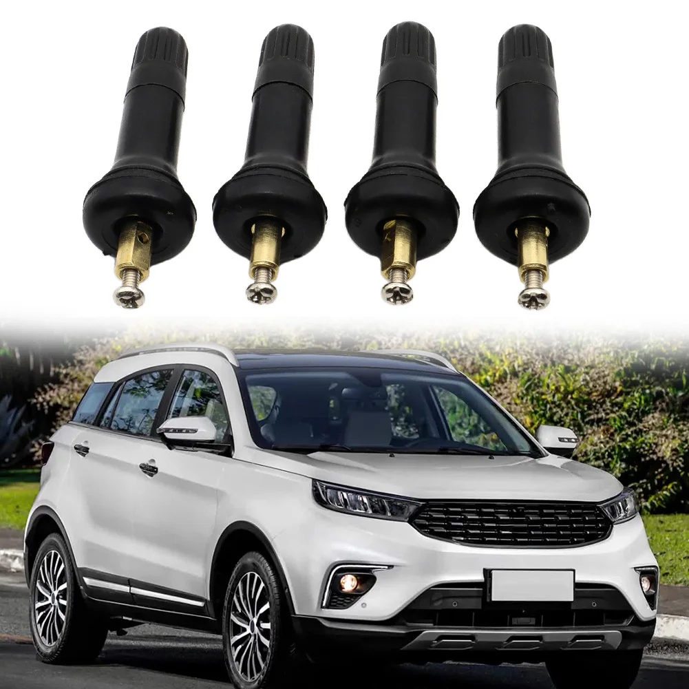 

4PCS TPMS Tire Pressure Sensor Rubber Valve Stem For GMC For Cadillac For Chevy Black Tyre Stem Auto Accessories